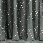 Zasłona gotowa na przelotkach 140x250 MARGO welwetowa Pierre Cardin srebrna zdobiona srebrnym haftem w romby - 7