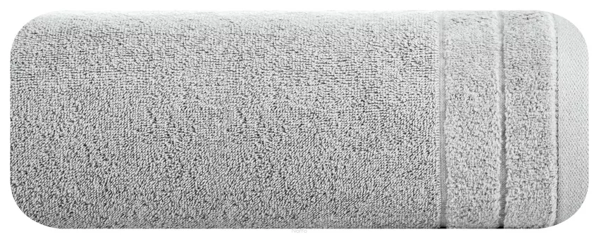 Ręcznik bawełniany 70x140 DAMLA stalowy gładki z subtelną bordiurą 500 g/m2