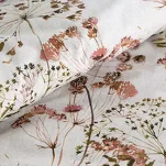 Pościel bawełniana 160x200 JULITA jasno szary z wzorem brązowych dmuchawców z kolekcji Classic - 3