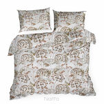 Pościel bawełniana 160x200 JULITA jasno szary z wzorem brązowych dmuchawców z kolekcji Classic - 6