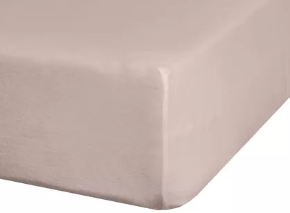 Prześcieradło z bawełny jersey z gumką ADELA beżowe 160x200 z kolekcji Ella Line