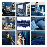 Zasłona na taśmie 135x300 ROSA welwetowa granatowa Design 91 - 8