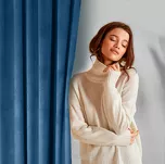 Zasłona na taśmie 135x300 ROSA welwetowa granatowa Design 91 - 18