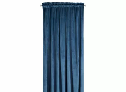 Zasłona na taśmie 135x300 ROSA welwetowa granatowa Design 91