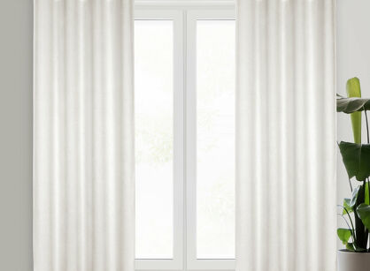 Zasłona na przelotkach 135x250 ALETA jasny beż jednokolorowa z szenilu