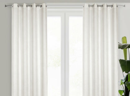 Zasłona na przelotkach 135x250 ALETA jasny beż jednokolorowa z szenilu