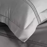 Pościel satynowa 160x200 HAFT 4 srebrna zdobiona srebrnym haftem z kolekcji Premium - 5