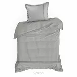 Pościel satynowa 160x200 HAFT 4 srebrna zdobiona srebrnym haftem z kolekcji Premium - 5