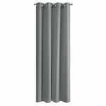 Zasłona na przelotkach 140x250 RITA jednokolorowa szara z miękkiej tkaniny - 7