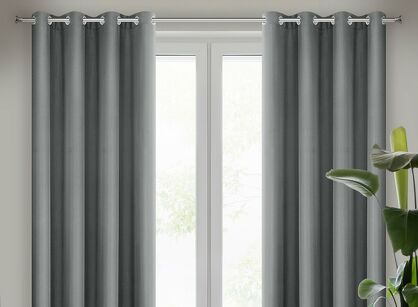Zasłona na przelotkach 140x250 RITA jednokolorowa szara z miękkiej tkaniny