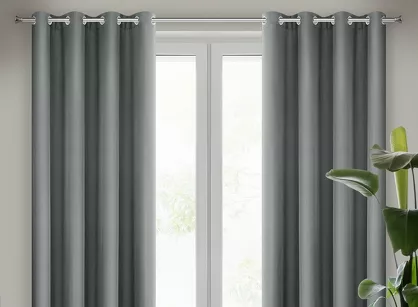 Zasłona na przelotkach 140x250 RITA jednokolorowa szara z miękkiej tkaniny