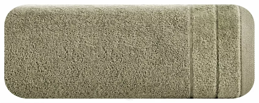 Ręcznik bawełniany 30x50 DAMLA jasny brąz gładki z subtelną bordiurą