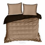 Pościel z makosatyny 160x200 LUNARA brązowa jasny brąz z ozdobnym sznurem pasmanteryjnym - 6