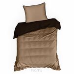 Pościel z makosatyny 160x200 LUNARA brązowa jasny brąz z ozdobnym sznurem pasmanteryjnym - 5