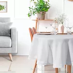 Bieżnik 40x140 STELLA 2 biały zdobiony kantą z wplecioną nicią srebrną - 10