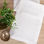 Bieżnik 40x140 STELLA 2 biały zdobiony kantą z wplecioną nicią srebrną - 13