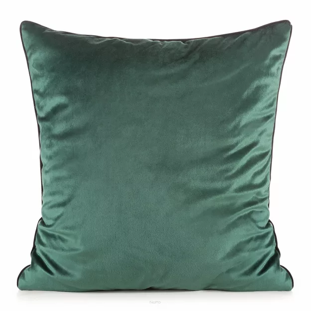 Poszewka welwetowa 45x45 GAJA 2 jednokolorowa ciemna zieleń obszyta lamówką