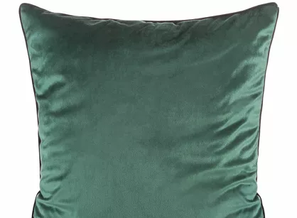 Poszewka welwetowa 45x45 GAJA 2 jednokolorowa ciemna zieleń obszyta lamówką