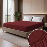 Prześcieradło z satyny bawełnianej z gumką NOVA 3 burgundowe 180x200 - 3