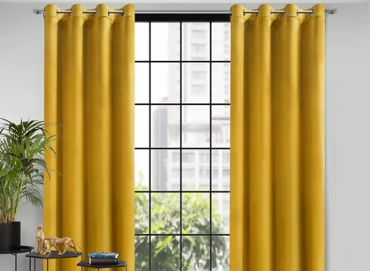 Zasłona  na przelotkach 140x250 ROSA welwetowa musztardowa Design 91