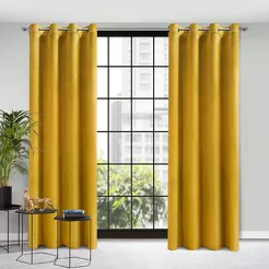 Zasłona na przelotkach 140x250 ROSA welwetowa musztardowa Design 91