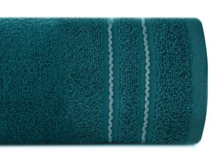 Ręcznik bawełniany 50x90 EMINA turkusowy ze stebnowaną bordiurą