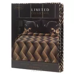 Pościel z makosatyny 160x200 VICTORIA 12 czarna ze złotym geometrycznym i kwiatowym wzorem Limited Collection - 2