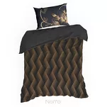 Pościel z makosatyny 160x200 VICTORIA 12 czarna ze złotym geometrycznym i kwiatowym wzorem Limited Collection - 4