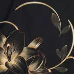 Pościel z makosatyny 160x200 VICTORIA 12 czarna ze złotym geometrycznym i kwiatowym wzorem Limited Collection - 5