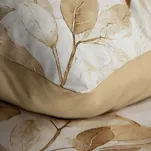 Pościel satynowa 140x200 SPRING 60 biała z pomarańczowym wzorem kwiatów z kolekcji Classic - 4