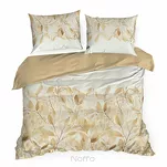 Pościel satynowa 140x200 SPRING 60 biała z pomarańczowym wzorem kwiatów z kolekcji Classic - 6