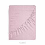 Prześcieradło z bawełny frotte z gumką pudrowe 160x200 Design 91 - 4