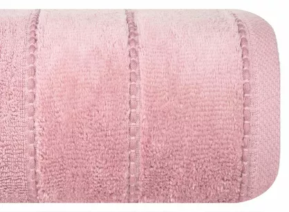 Ręcznik bawełniany 30x50 MARI ciemna lila z welurową bordiurą w pasy