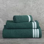 Ręcznik bawełniany 50x90 MADLEN ciemna zieleń zdobiony kontrastową elegancką bordiurą - 2