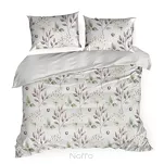 Pościel bawełniana 220x200 SONIA 36 jasny krem z wzorem delikatnym roślinnym - 6