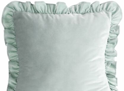 Poszewka welwetowa 45x45 jednokolorowa BRENDA 1 szałwiowa z falbanami