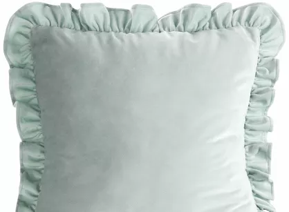 Poszewka welwetowa 45x45 jednokolorowa BRENDA 1 szałwiowa z falbanami