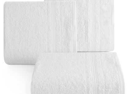 Ręcznik 30x50 ELMA biały z delikatną żakardową bordiurą w tonacji ręcznika