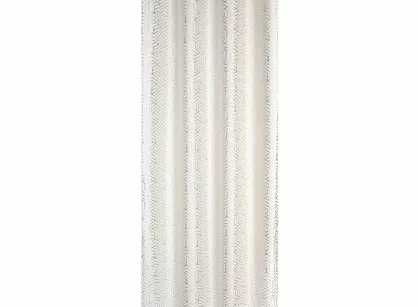Zasłona gotowa na przelotkach 140x250 SEMI biała szampański geometryczny wzór