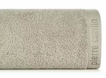 Ręcznik 30x50 EVI Pierre Cardin jasny beż zdobiony bordiurą w kolorze ręcznika z logo marki
