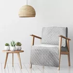 Narzuta na fotel 70x160 LUIZ 5 jasny srebrny welwetowa pikowana w subtelny geometryczny wzór z kolekcji Design 91 - 9