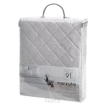 Narzuta na fotel 70x160 LUIZ 5 jasny srebrny welwetowa pikowana w subtelny geometryczny wzór z kolekcji Design 91 - 2