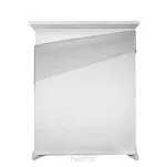 Narzuta na fotel 70x160 LUIZ 5 jasny srebrny welwetowa pikowana w subtelny geometryczny wzór z kolekcji Design 91 - 4