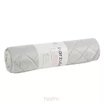 Narzuta na fotel 70x160 LUIZ 5 jasny srebrny welwetowa pikowana w subtelny geometryczny wzór z kolekcji Design 91 - 5