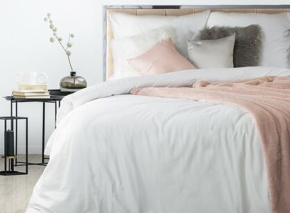 Pościel satynowa 140x200 NOVA 3 jednokolorowa gładka biała