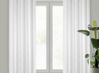 Zasłona na przelotkach 135x250 ALETA biała jednokolorowa z szenilu