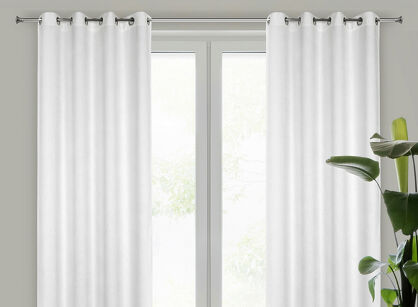 Zasłona na przelotkach 135x250 ALETA biała jednokolorowa z szenilu