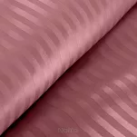 Pościel satynowa 160x200 VERA jednokolorowa gładka różowa w prążki - 6