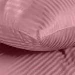 Pościel satynowa 160x200 VERA jednokolorowa gładka różowa w prążki - 7