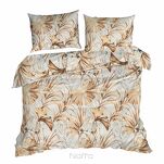 Pościel bawełniana 140x200 POLA biała z wzorem brązowych liści z kolekcji Classic Family - 7